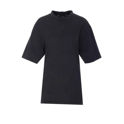 Balenciaga Women Back Drawstring T-shirt In Black