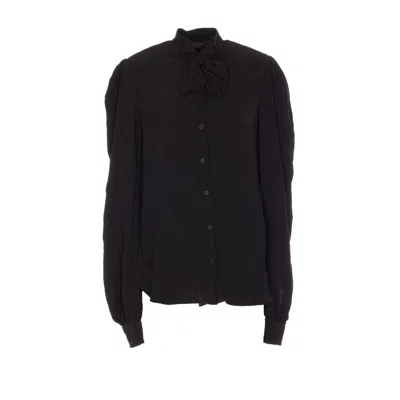 Balenciaga Bow Detail Puff Sleeve Shirt
