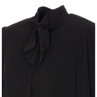 Balenciaga Bow Detail Puff Sleeve Shirt