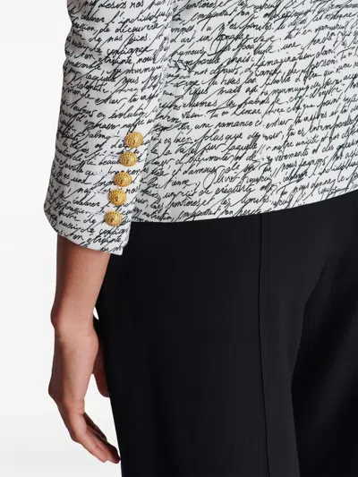 Balmain Tailored Script Print Blazer