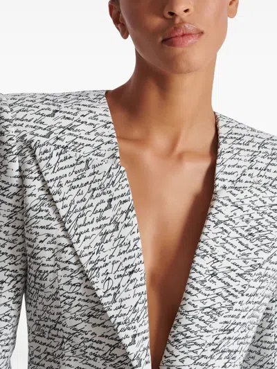 Balmain Tailored Script Print Blazer