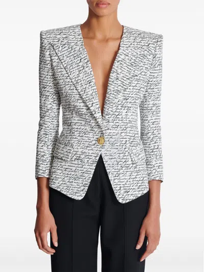 Balmain Tailored Script Print Blazer