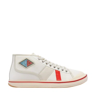 Bottega Veneta Eliot Mid-top Canvas Sneakers In White