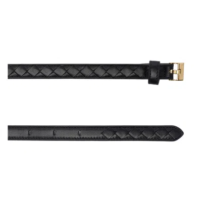 Bottega Veneta Women Intrecciato Belt In Black
