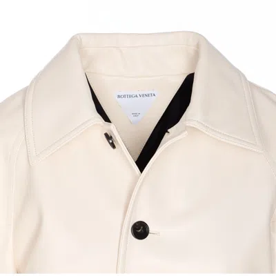 Bottega Veneta Leather Collared Jacket With Front And Lateral Pockets