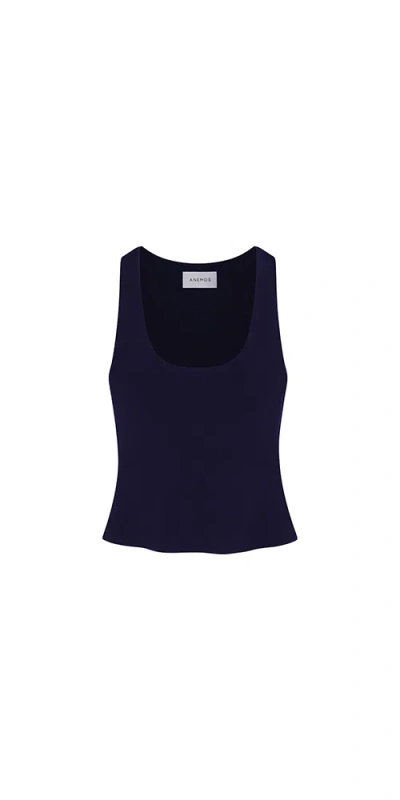 Anemos Hume Tank Top In Stretch Twill In Marine