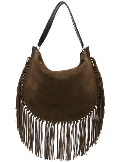 Isabel Marant Oskan Hobo Soft Shoulder Bag In Brown Suede