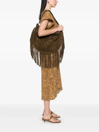 Isabel Marant Oskan Hobo Soft Shoulder Bag In Brown Suede