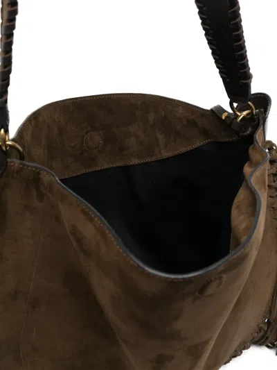 Isabel Marant Oskan Hobo Soft Shoulder Bag In Brown Suede