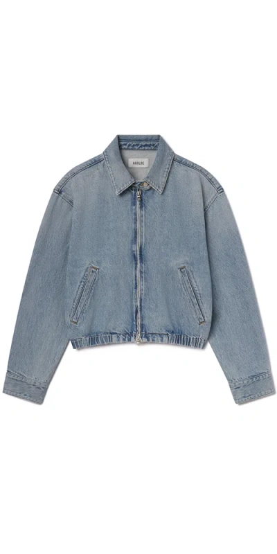 Agolde Nile Zip-front Elastic-waist Denim Jacket