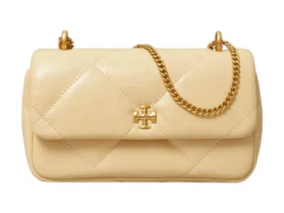 Pre-owned Tory Burch Women's  Mini Soft Serve Flap Bag In Vanilla In White