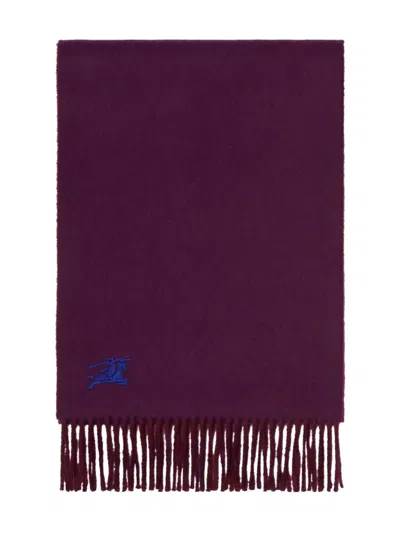 Burberry Cashmere Reversible Ekd Scarf In Red