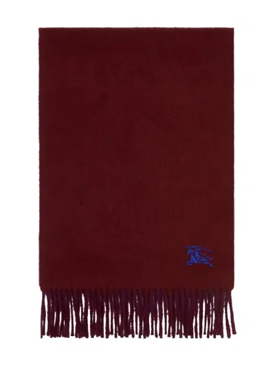 Burberry Cashmere Reversible Ekd Scarf In Red