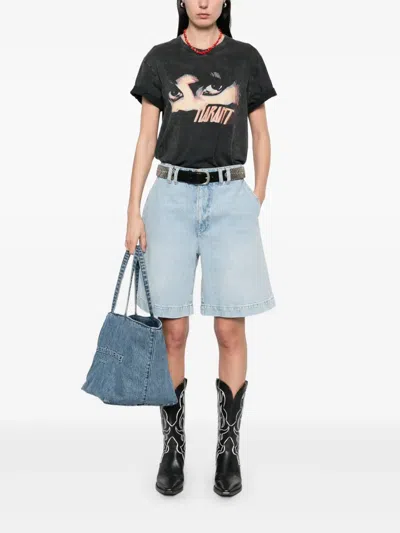 Isabel Marant Étoile Isabel Marant Etoile Slate Cotton Zoeline T-shit In Black