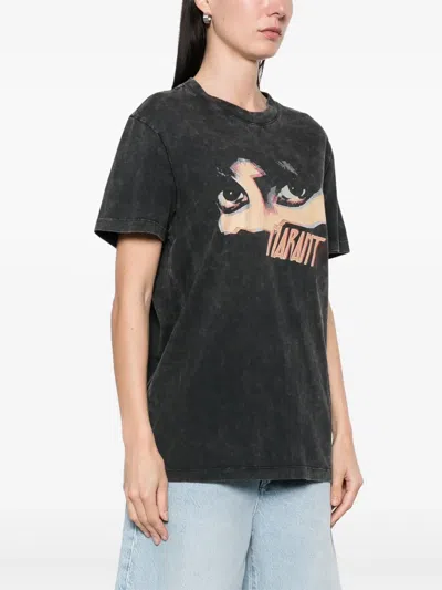 Isabel Marant Étoile Isabel Marant Etoile Slate Cotton Zoeline T-shit In Black