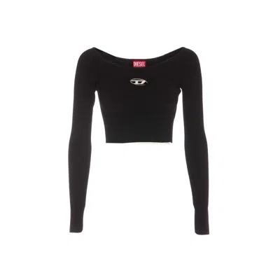 Diesel Red Top Cropped M-vera-ls In Black