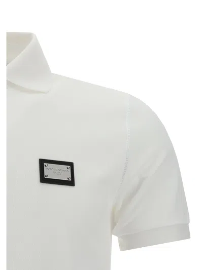 Dolce & Gabbana Cotton Piqué Polo-shirt With Branded Tag In White