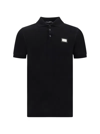 Dolce & Gabbana Elegant Black Cotton Polo Shirt