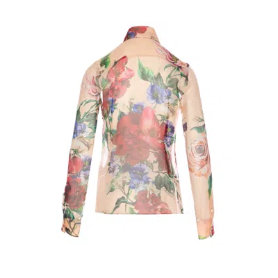 Dolce & Gabbana Floral-print Silk Shirt In Multicolor