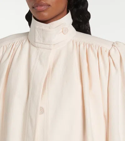 Chloé High-neck Utilitarian Jacket In Cotton Canvas In Pink