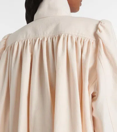 Chloé High-neck Utilitarian Jacket In Cotton Canvas In Pink