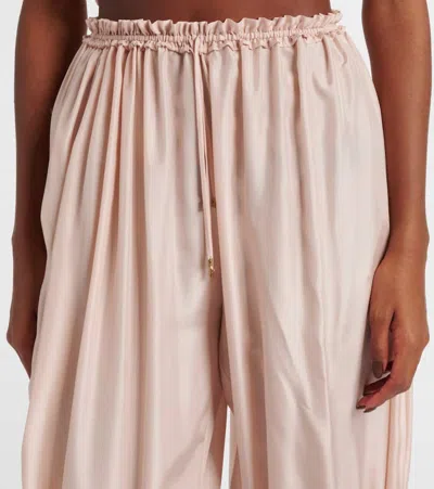 Chloé Lace-trimmed Silk Pongé Cropped Pants In Multi