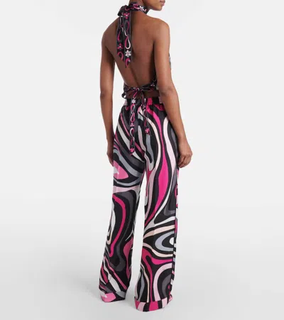 Pucci Marble Print Silk Pants