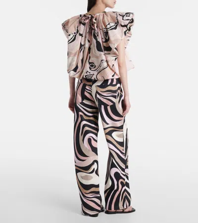 Pucci Marmo Cotton-blend Straight Pants In Black