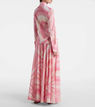 Pucci Iride-print Cotton Muslin Button-down Blouse In Multi