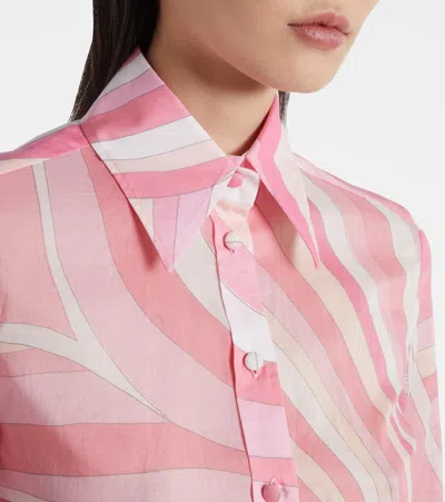 Pucci Iride-print Cotton Muslin Button-down Blouse In Multi