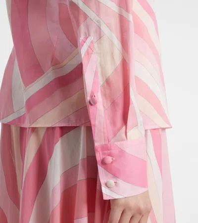 Pucci Iride-print Cotton Muslin Button-down Blouse In Multi