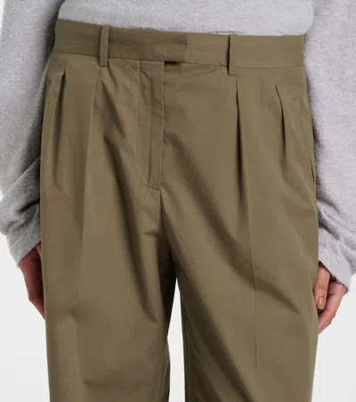 The Row Alfidis Cotton Wide-leg Pants In Brown