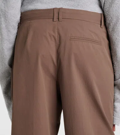The Row Alfidis Cotton Wide-leg Pants In Brown