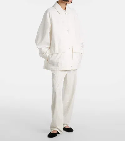 The Row Sharka Rigid Low-rise Cotton-cashmere Barrel Jeans In Metallic