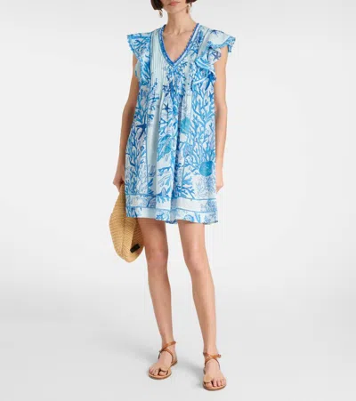 Poupette St Barth Camelia Printed Cotton Minidress In Multi