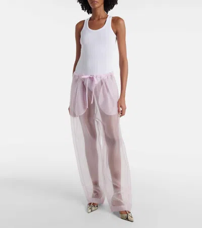 Khaite Trenton Silk-blend Organza Wide-leg Pants