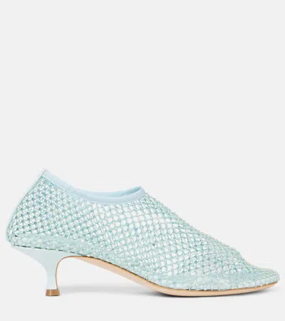 Christopher Esber Minette Embellished Fishnet Pumps In Blue