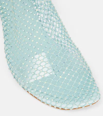 Christopher Esber Minette Embellished Fishnet Pumps In Blue