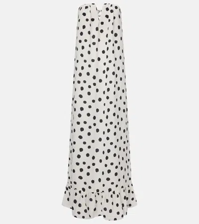 Adriana Degreas Polka-dot Bustier Dress In White