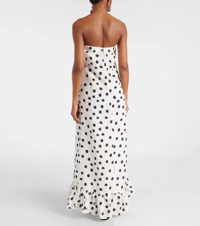 Adriana Degreas Polka-dot Bustier Dress In White