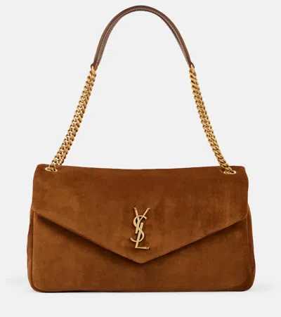 Saint Laurent Calypso Large Suede Shoulder Bag