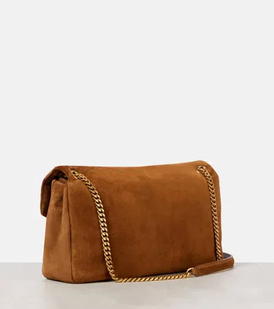 Saint Laurent Calypso Large Suede Shoulder Bag