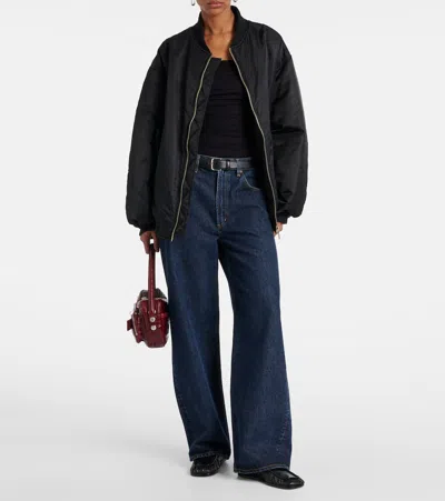 Agolde Gwyneth Strapless Ruched Stretch-jersey Bodysuit In Black