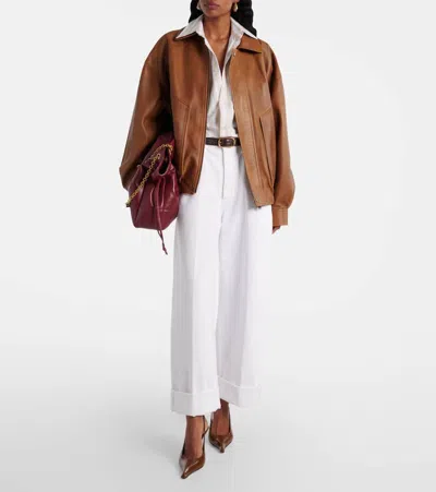 Citizen Of Humanity Ayla Raw-hem Cropped Wide-leg Jeans In White