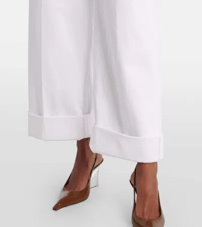 Citizen Of Humanity Ayla Raw-hem Cropped Wide-leg Jeans In White
