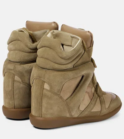 Isabel Marant Bekett Leather And Suede Wedge Sneakers