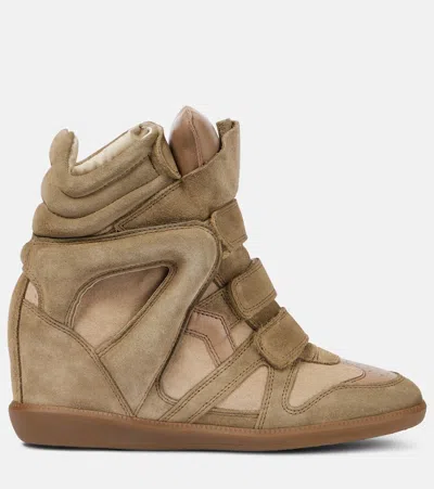 Isabel Marant Bekett Leather And Suede Wedge Sneakers