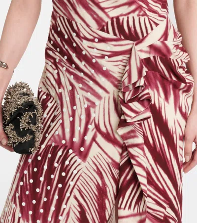 Dries Van Noten Deyon Printed One-shoulder Draped Gown In Multi