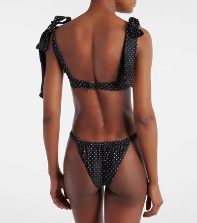 Same Lady Polka-dot Bikini Top In Black