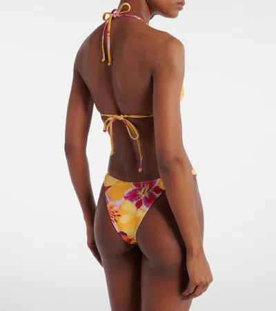 Same Island Floral Bikini Top In Yellow